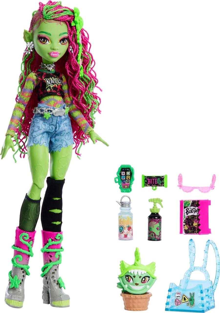 Лялька Монстер Хай Венера МакФлайтрап із вихованцем Monster High Venus McFlytrap Doll HRP81 Оригінал від компанії DiscoShop - фото 1