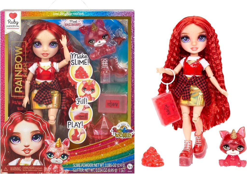 Лялька Rainbow High Ruby Anderson Red with Slime Kit Рейнбоу Хай Рубіang з набором слаймів 503163 від компанії DiscoShop - фото 1