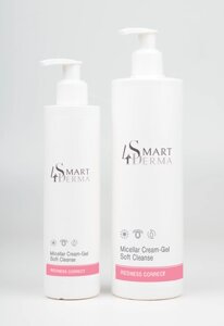 Міцелярний крем-гель для чутливої та куперозної шкіри Smart4Derma Micellar Cream-Gel Soft Cleanse 500 мл