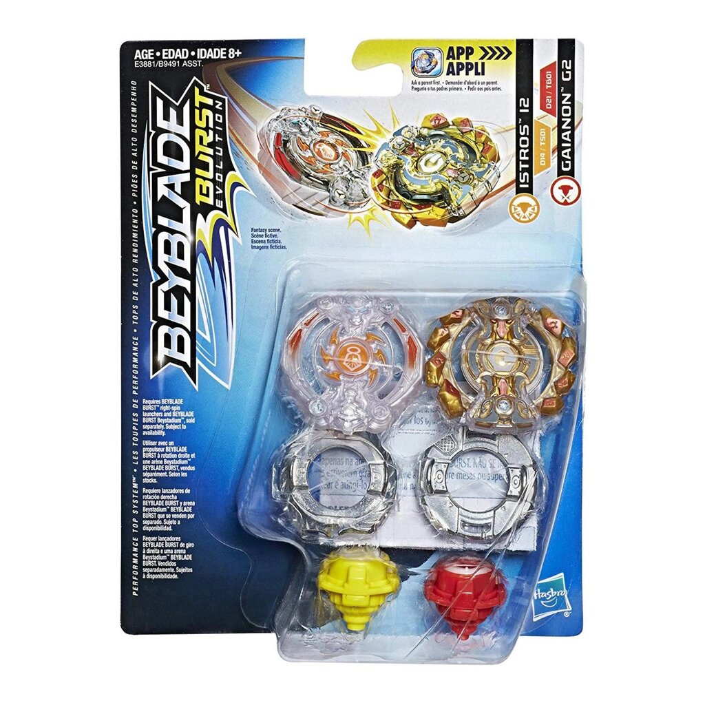 Набір Бейблейдів Істрос І2 і Гаянон Г2 Beyblade Burst Evolution Dual Pack Istros I2 and Gaianon G2 Hasbro від компанії DiscoShop - фото 1