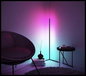 Світлодіодний підлоговий кутовий світильник RGB 1,5м з пультом ДУ