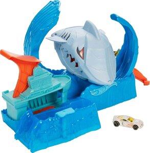 Трек Хот Вілсизаторна акула Робот серія Поміняй колір Hot Wheels Toy Car Track Set Robo Shark Frenzy