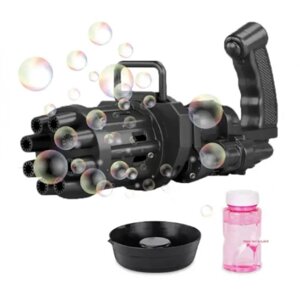 Кулемет з мильних бульбашок, BUBBLE GUN BLASTER машинка для бульбашок, генератор мильних бульбашок, бульбамет Чорний