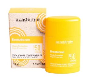 Сонцезахисний стік для чутливих зон SPF 50 Academie Bronzecran Sun Stick Sensitive Areas SPF 50 10мл