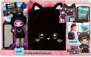 Na Na Surprise 3 в1 спальня чаруночок На На На Чорна Кішка Tuesday Meow Backpack Bedroom Оригінал MGA