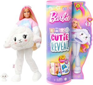 Лялька Барбі зі світлим волоссям і костюмом ягняти Barbie Cutie Reveal & Lamb Costume