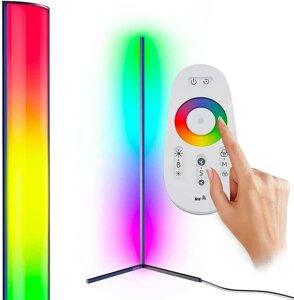 Світлодіодний підлоговий кутовий світильник RGB 1,5 м з сенсорним пультом ДУ