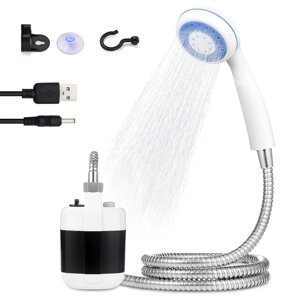 Туристичний переносний душ із насосом на акумуляторі та USB Gotel Q16H / Портативний похідний душ з помпою