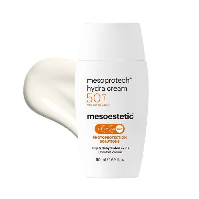 Зволожуючий сонцезахисний крем для сухої та обезводненої шкіри спф-50 / Mesoestetic Mesoprotech Hydra Cream SPF50 50 мл від компанії DiscoShop - фото 1