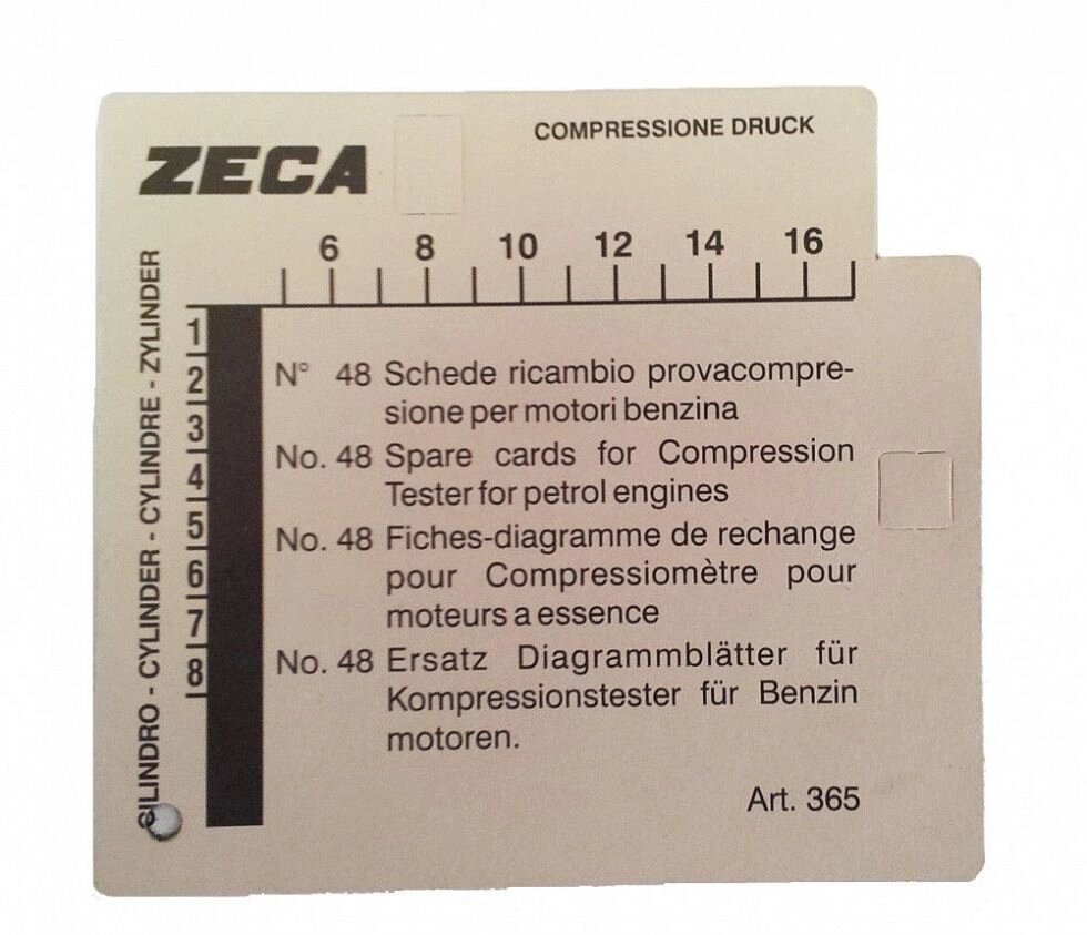 Комплект карточок для бензинового компрессометра від компанії АвтоСпец - фото 1