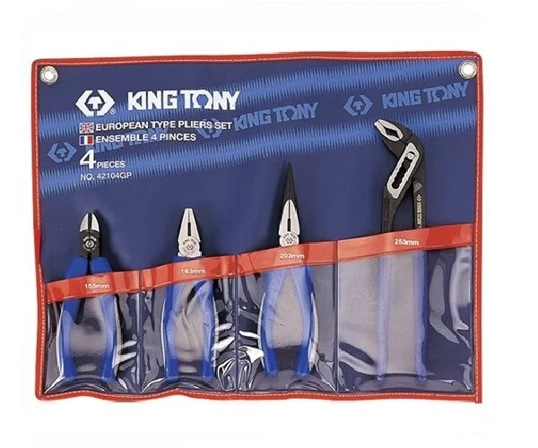 Комплект шарнірно-губцевий інструменту 4 пр. KING TONY від компанії АвтоСпец - фото 1