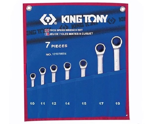 Набір ключів комбі з трещеткой 7 шт. (10-19мм) KING TONY від компанії АвтоСпец - фото 1