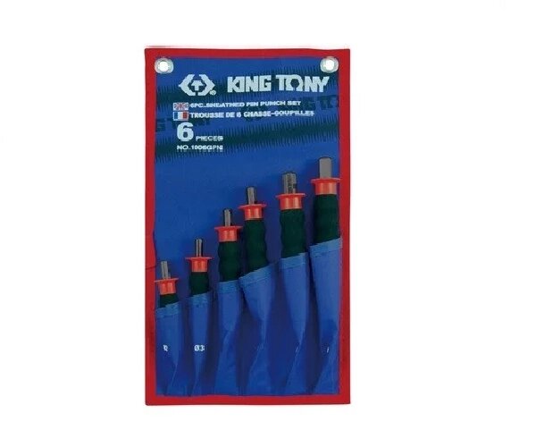 Набор выколоток с протектором, чехол из теторона, 6 предметов KING TONY від компанії АвтоСпец - фото 1