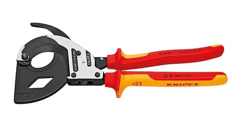 Ножиці для різання кабелів для кабелю зі сталевим армуванням - Knipex 95 36 315 A - розпродаж