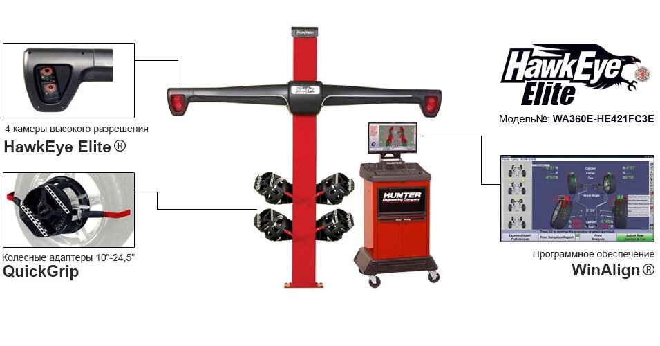 Стенд розвал-сходження 3-D, 4 камери Hawkeye ELITE і ПО WinAlign від компанії АвтоСпец - фото 1