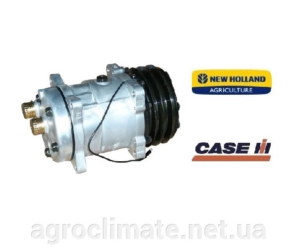 Компресор кондиціонера Case 7H15 132mm. A2 (82011594, 84011595, 84018087) Deutz, Fiat, Mercedes Benz, New Holland від компанії Agroclimate - фото 1