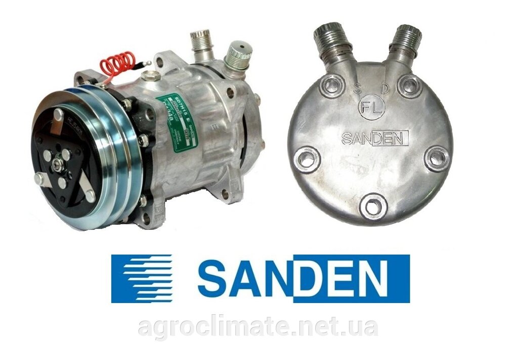 Компресор кондиціонера Sanden SD5H14 Model 6626, 6664  24V. від компанії Agroclimate - фото 1