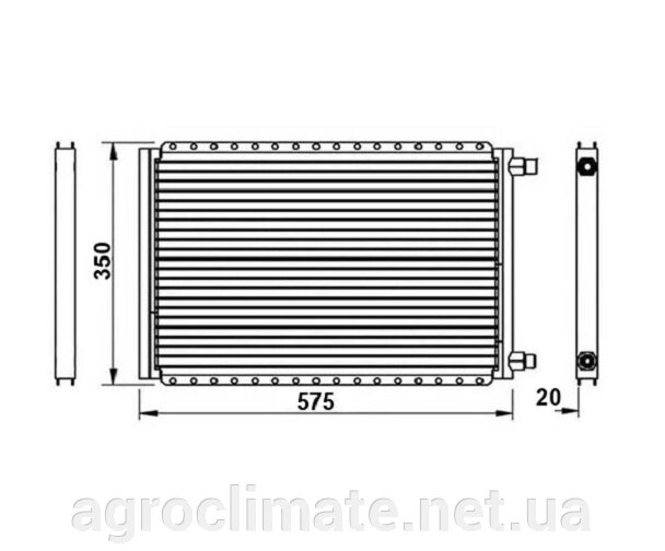 Конденсатор-радіатор кондиціонера універсальний 14х23 (350х575х20мм) від компанії Agroclimate - фото 1