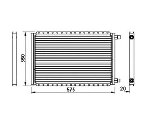 Конденсатор-радіатор кондиціонера універсальний 14х23 (350х575х20мм)