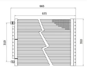 Конденсатор-радіатор універсальний кондиціонера 14"25"20 (350х665х20мм)