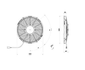 Вентилятор авто кондиціонера конденсатора 12 дюймів 24В. (VA10-BP70/LL-61A, VA10-BP70/LL-61S Аналог)