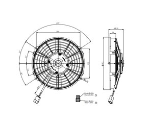 Вентилятор авто кондиціонера конденсатора 9 дюймів штовхає 12В (Kormas) 225mm, 1050m3 / h