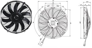 Вентилятор радіатора кондиціонера осьової 16 дюймів 12В тягне 1870m / h (SPAL)