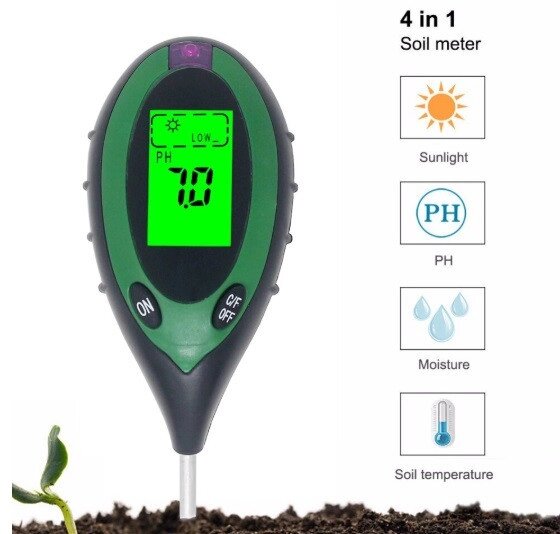Багатофункціональний вимірювач для ґрунту 4-в-1 від компанії В маркеті знайдеться все! - фото 1