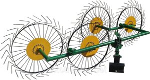 Граблі для мотоблока «Сонечко» ГВР-4 (граблі ворушилки 4-х колісні)