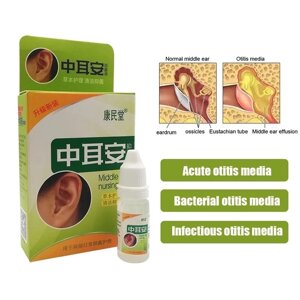 Китайські Вушні краплі антибактеріальні від отиту та запалення вуха, від закладеності