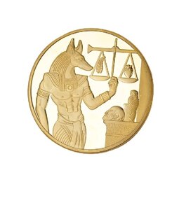 Монета в гаманець Єгипетський бог Анубіс золотий для грошей