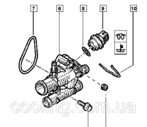 Корпус термостатату 8200074346 Renault із нержавіючої сталі
