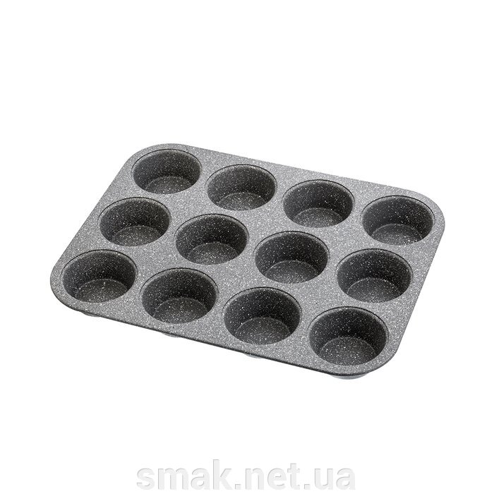 Форма для випічки на 12 кексах з гранітним антистильним покриттям від компанії Інтернет магазин "СМАК" - фото 1