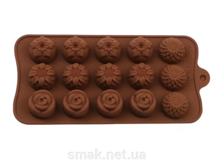 Форма силікон для цукерок Квіткове асорті 1 від компанії Інтернет магазин "СМАК" - фото 1