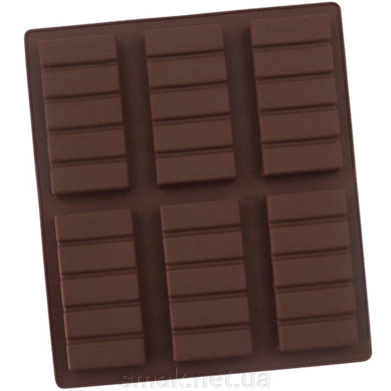 Форма силіконова Брусочки шоколаду 6 шт. від компанії Інтернет магазин "СМАК" - фото 1