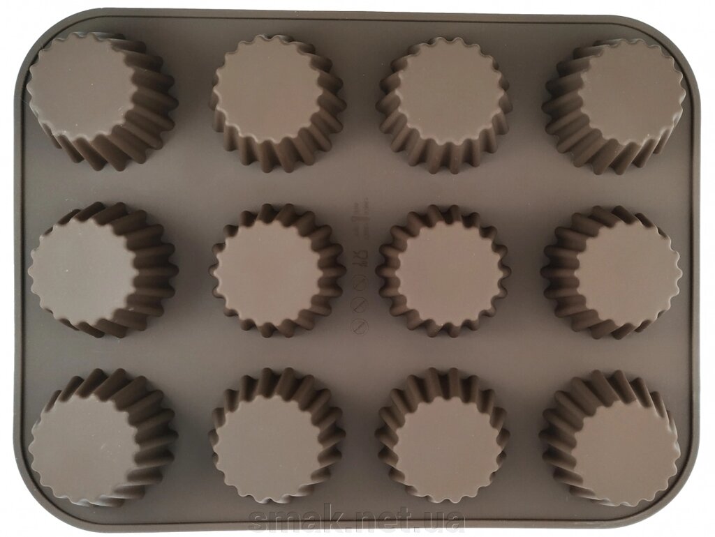Форма силіконова кекси з 12 шт. загострена від компанії Інтернет магазин "СМАК" - фото 1