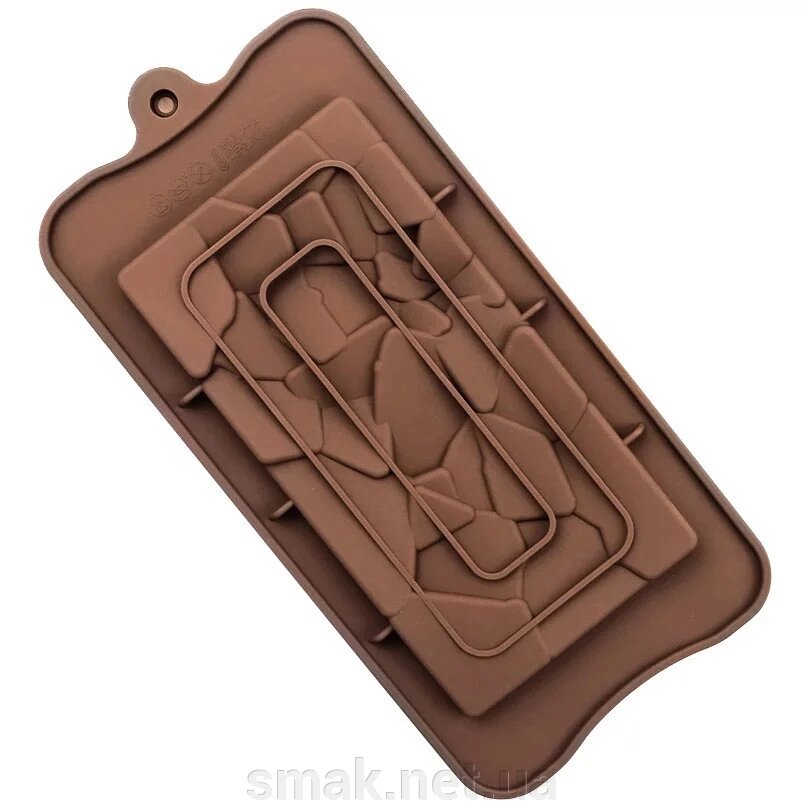 Форма силіконова плитка шоколаду Бите скло від компанії Інтернет магазин "СМАК" - фото 1