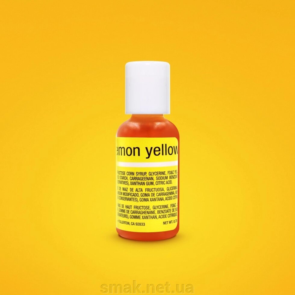 Гелевий барвник Chefmaster Лимонно-жовтий (Lemon Yellow) 20 грам від компанії Інтернет магазин "СМАК" - фото 1