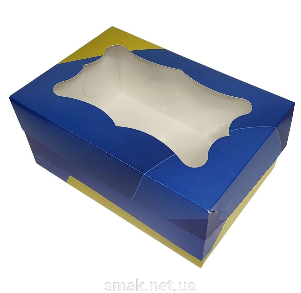 Картонна коробка для десертів Прапор з вікном 3 штуки ( 250170110мм ) від компанії Інтернет магазин "СМАК" - фото 1