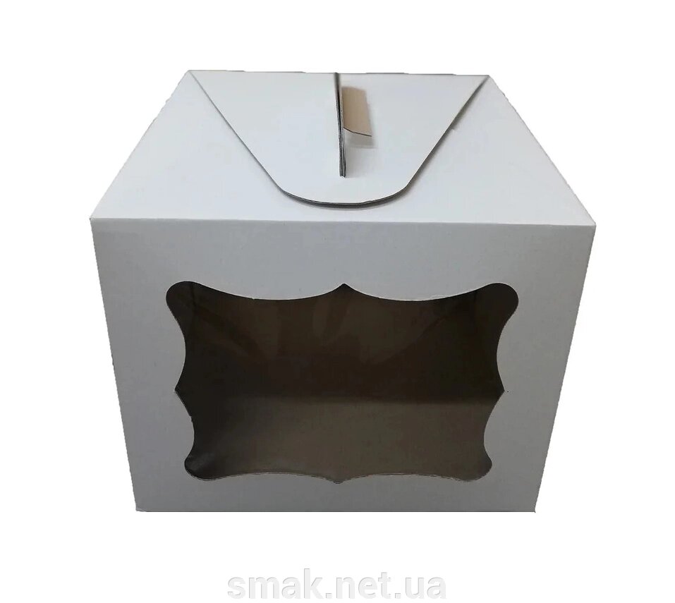 Картонна коробка для торт 3 штук (300300250) з вікном та блокуванням кришки від компанії Інтернет магазин "СМАК" - фото 1