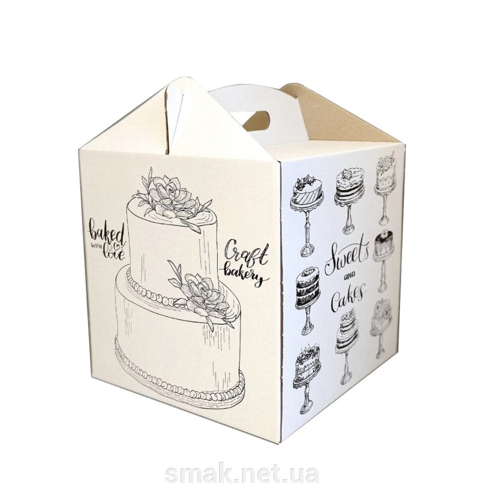 Картонна коробка для торта з Малюнком 3 штуки (300300300 мм) від компанії Інтернет магазин "СМАК" - фото 1