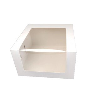 Картонна коробка для торта 250250150 з вікном (упаковка 3 ПК)