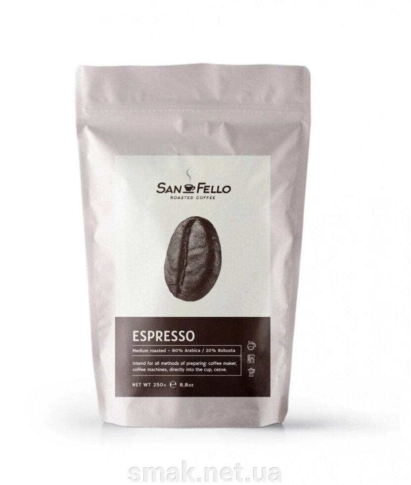 Кава в зернах свіжа обсмажування Espresso 1 кг від компанії Інтернет магазин "СМАК" - фото 1