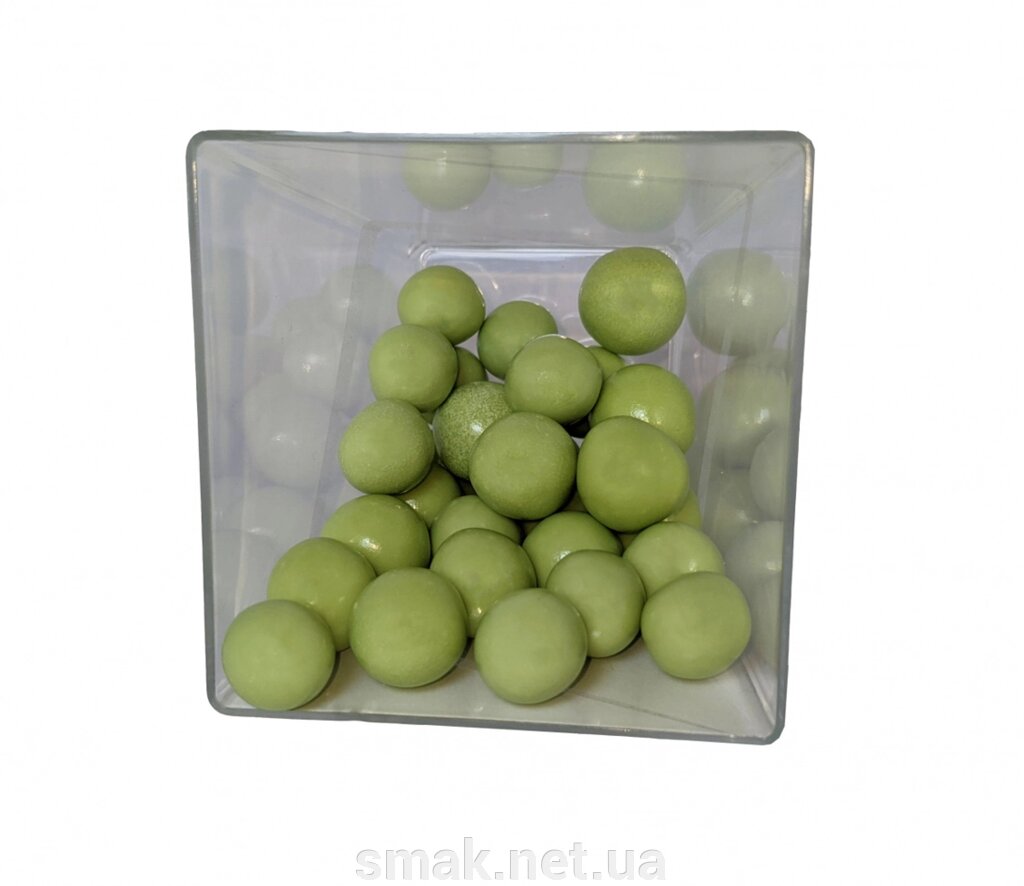 Кондитерська посипка глазурований Повітряний Рис 12 мм Зелена (50 грам) від компанії Інтернет магазин "СМАК" - фото 1