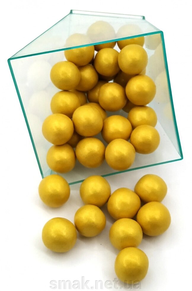 Кондитерська посипка глазурований Повітряний Рис 12 мм Золото (50 г) від компанії Інтернет магазин "СМАК" - фото 1