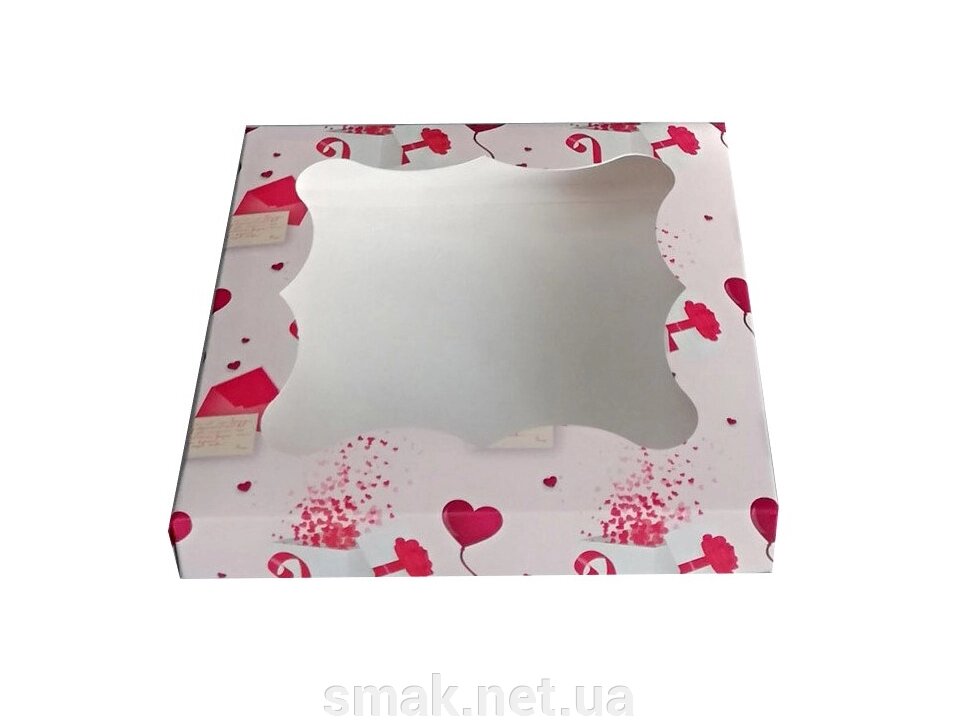 Коробка для пряників Лист з сердечками 3шт 20,5 20,5 3 см від компанії Інтернет магазин "СМАК" - фото 1