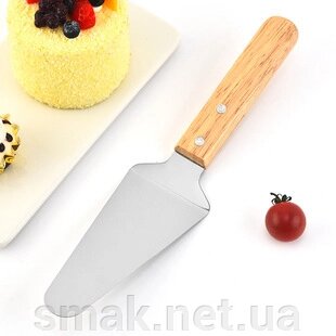Лопатка кондитерська вигнута із дерев'яною ручкою для десертів від компанії Інтернет магазин "СМАК" - фото 1