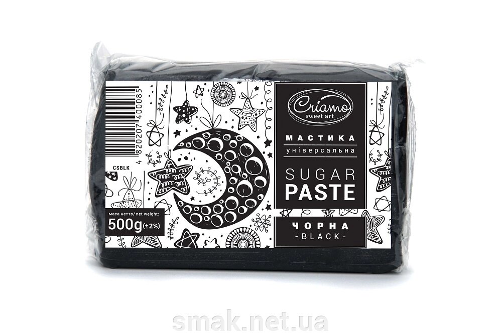 Мастика для тортів Чорна обтяжка 0.5 кг від компанії Інтернет магазин "СМАК" - фото 1