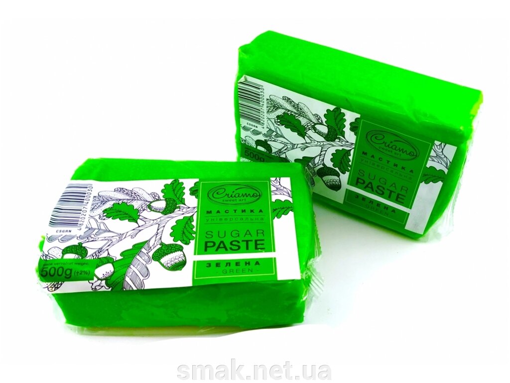 Мастика для тортів Criamo обтяжка 1 кг Зелена від компанії Інтернет магазин "СМАК" - фото 1