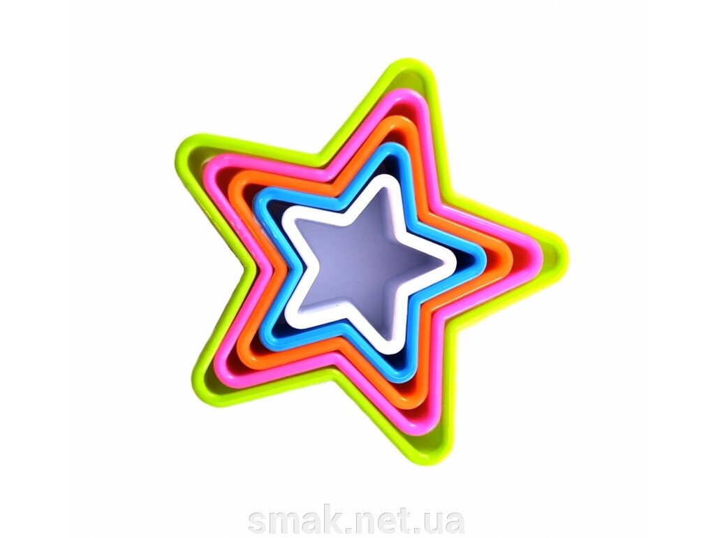 Набір форм для печива та пряників зірок 5 шт. від компанії Інтернет магазин "СМАК" - фото 1